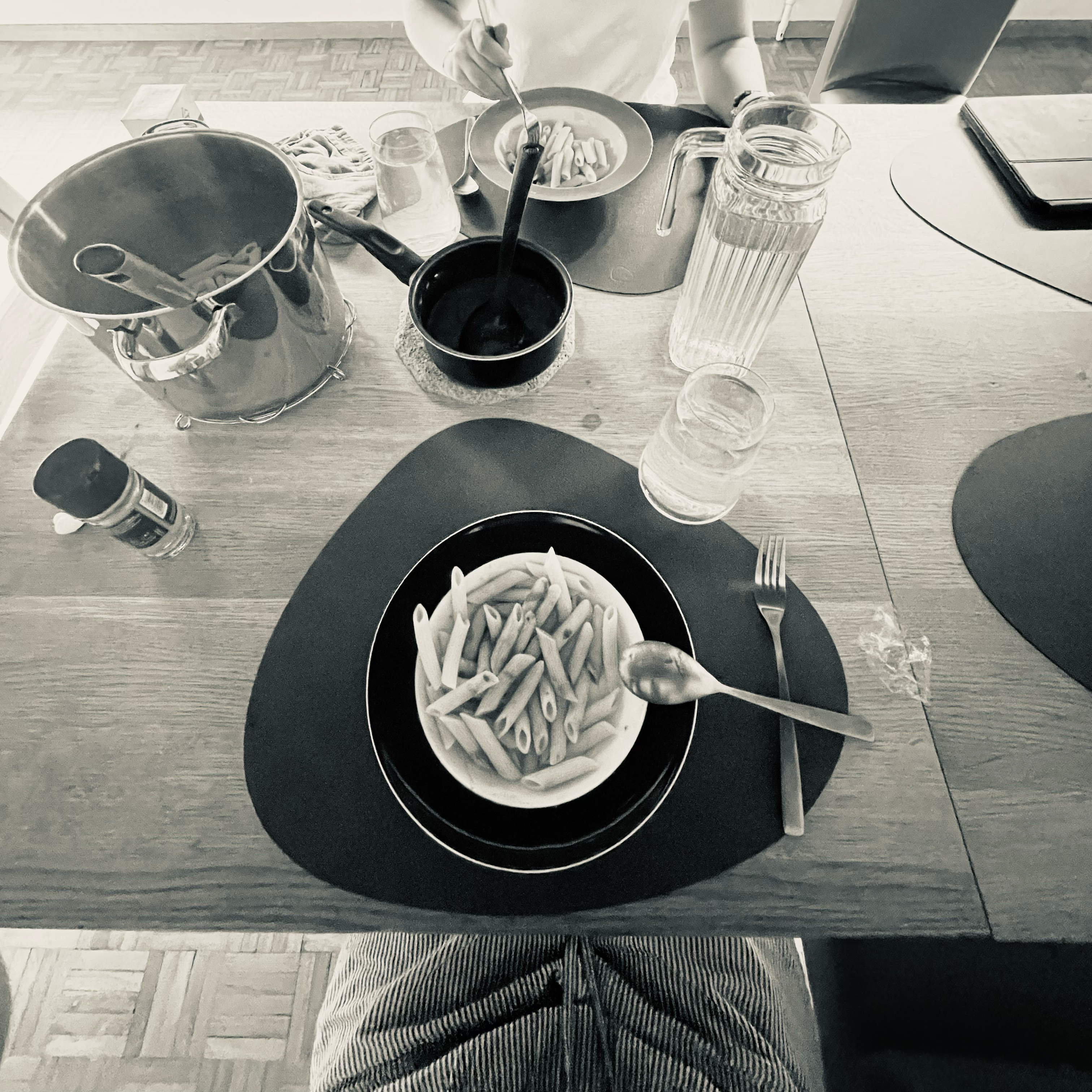 Erstes Essen in der Mühle